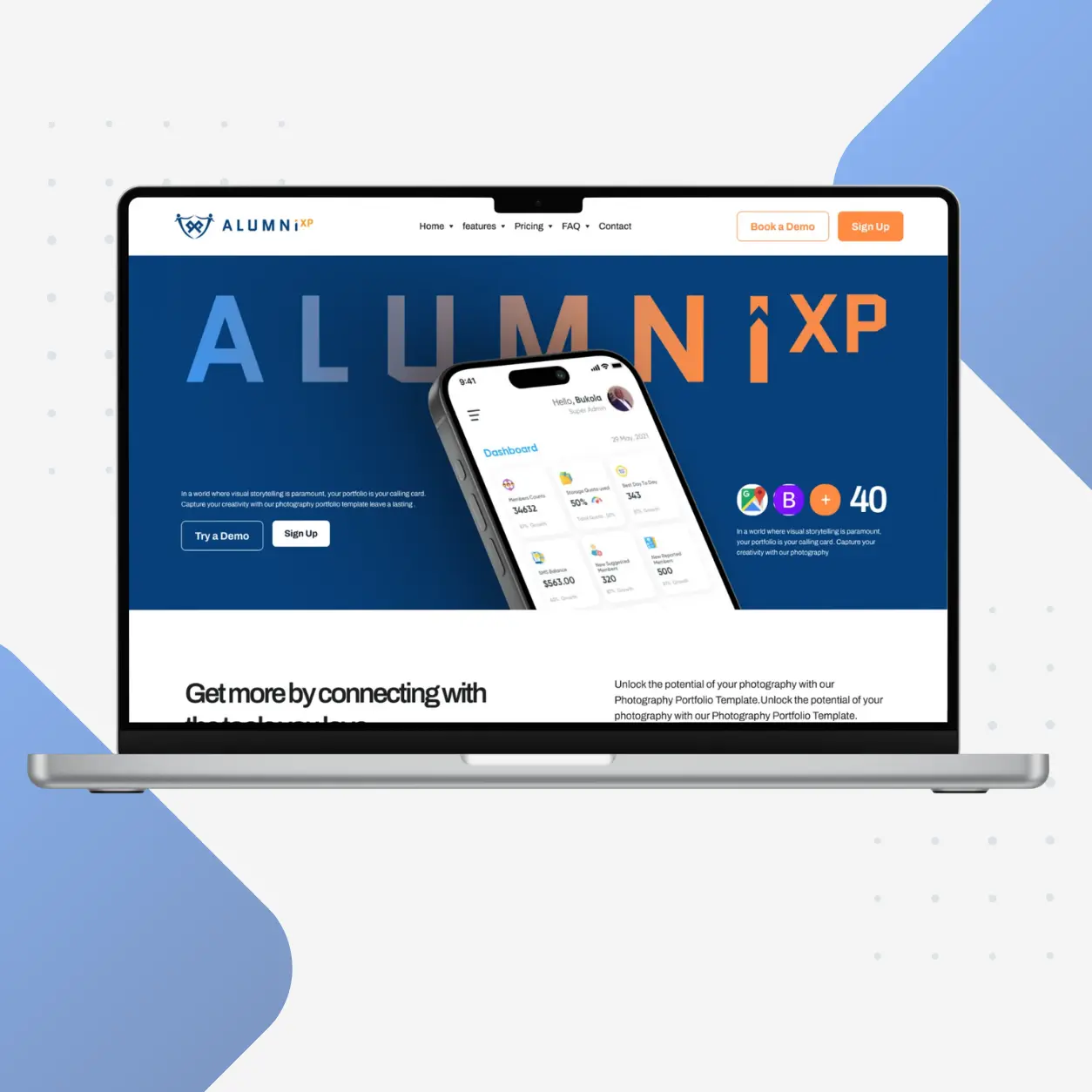 AlumniXP portfolio preview